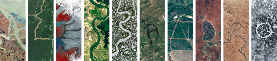 The name "Alessandro" spelled out using NASA Landsat satellite imagery