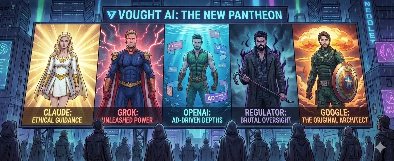 The AI tech giants represented as The Supes from The Boys