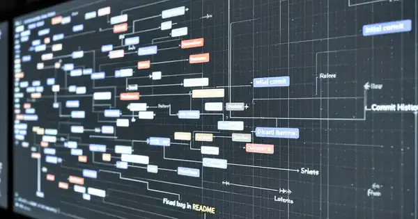 Git commit history visualization