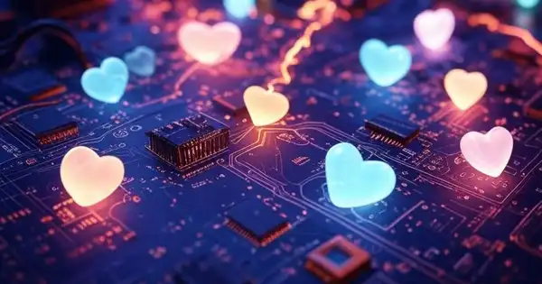 Hearts soldered on a motherboard